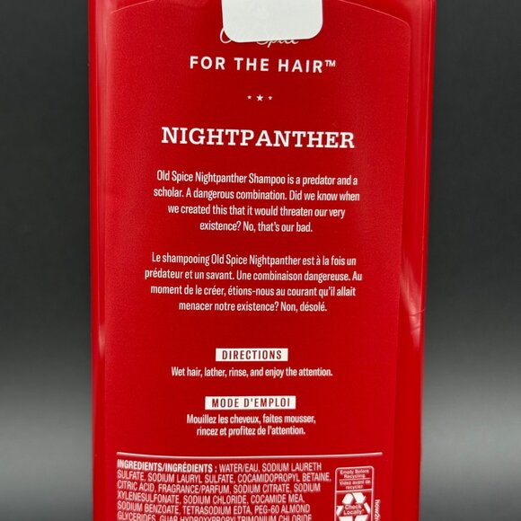 Old Spice Nightpanther Shampoo Discontinued 400 mL 13.5 oz - Picture 3 of 3